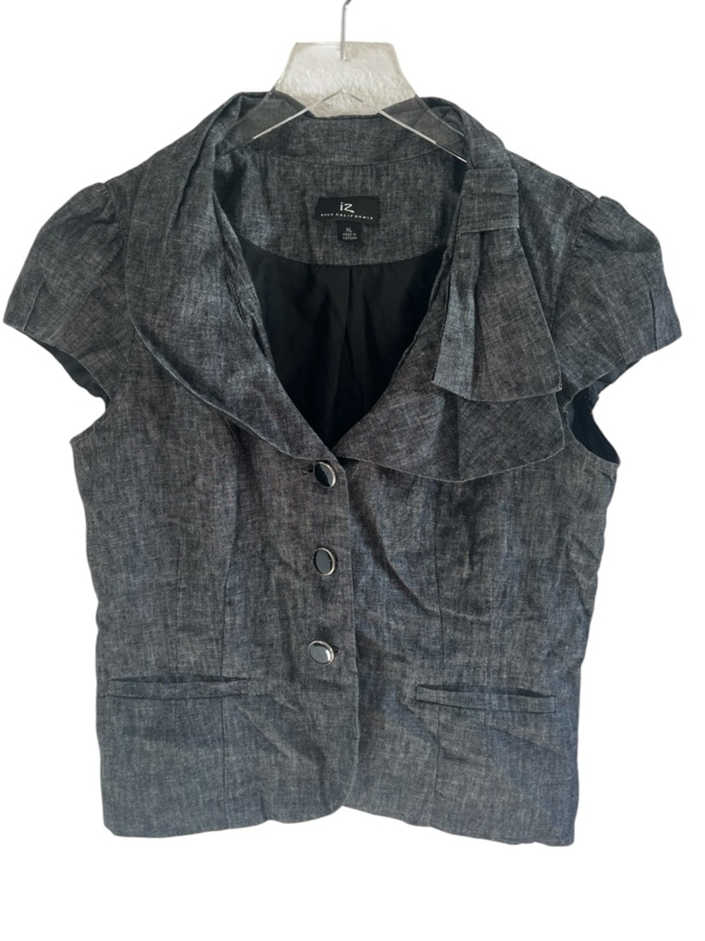 IZ Y2K Dark Gray Button Front Vest